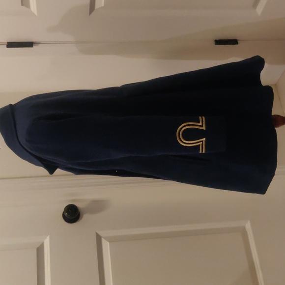 Cat And Jack Girls Large 10/12 Navy Double Breasted Coat Large 10/12 - Picture 4 of 10